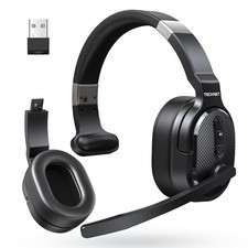 Single Dual Ear Wireless Bluetooth Headset Noise Cancelling 50Hrs for Office Cal