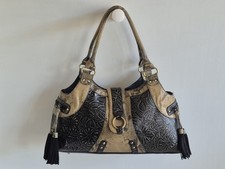 Large Original By SHARIF 1827 Snakeskin Embossed Floral Satchel Purse