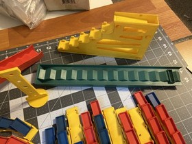 Vintage FUN  DOMINO RALLY DELUXE Straights,curves, slide, bridge. Not Legos