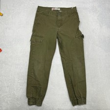 Levi's Cargo Joggers Kids Boys 14R Green Denim Pockets Classic Utility - 28X24