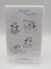 Stampin Up! PENGUIN PARADISE Cling Rubber Stamp Set FISH SURF HAWAII Incomplete 