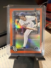 JOE BOYLE 06/25 2025 TOPPS ORANGE REFRACTOR US62 TAMPA BAY RAYS GREAT ADDITION