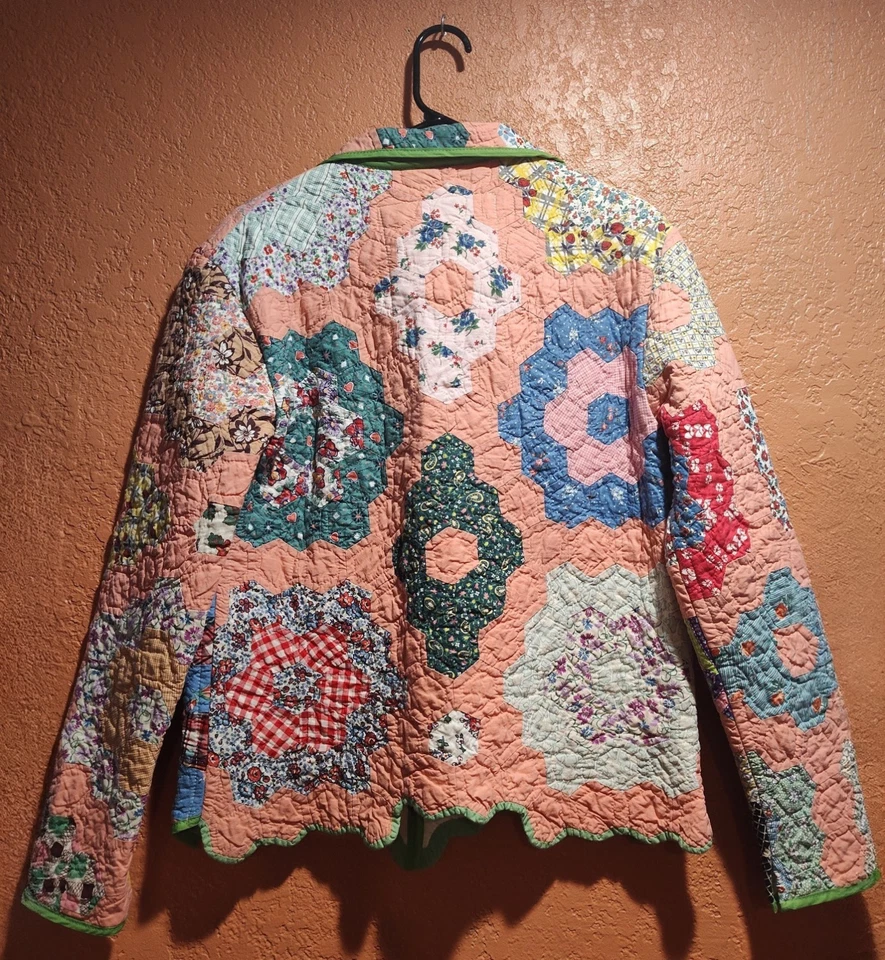 BOHO CHIC - Chaqueta acolchada Michelle Weiss Co. S - ESTILO HIPPIE VINTAGE HECHO A MANO Foto 2 de 4