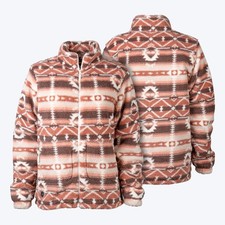 Mobile Warming Womens Upland Sherpa Clay Aztec Printed Long Jacket Kit Medium