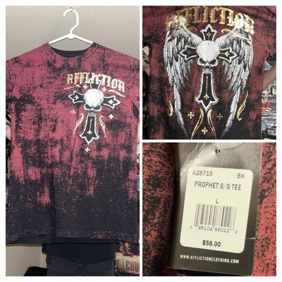 Affliction Men's Graphic Skull Cross Cotton Crew Neck Short Sleeve T-Shirt