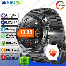 Orologio Intelligente Chiamata Bluetooth 1.7 poll SENBONO 1000mAh High Batteria