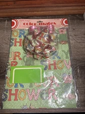 Vintage Galaxy Color Mates Shower Wrapping Paper Ribbon Bow Gift Card Set NOS D8