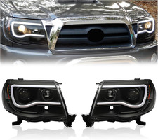 LED Projector Headlights Compatible with 2005-2011 Toyota Tacoma DRL LED Tube Ba