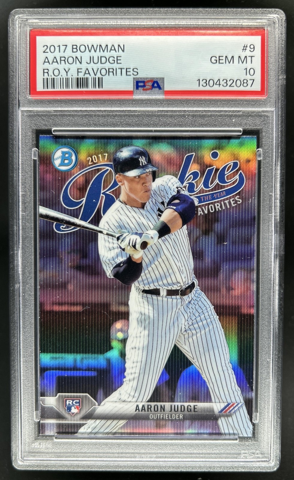 2017 Bowman Aaron Judge Rookie of the Year Favorites Chrome RC #ROYF-9 PSA 10