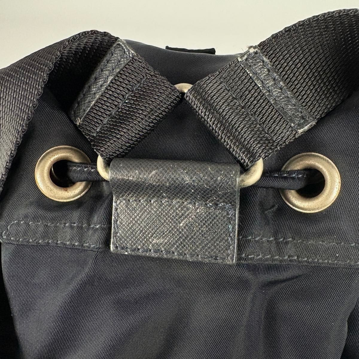 PRADA backpack tessuto nylon triangular logo navy… - image 12