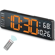 Digital Wall Clock for Living Room Decor, Desk Alarm Clock for Bedroom, Large...