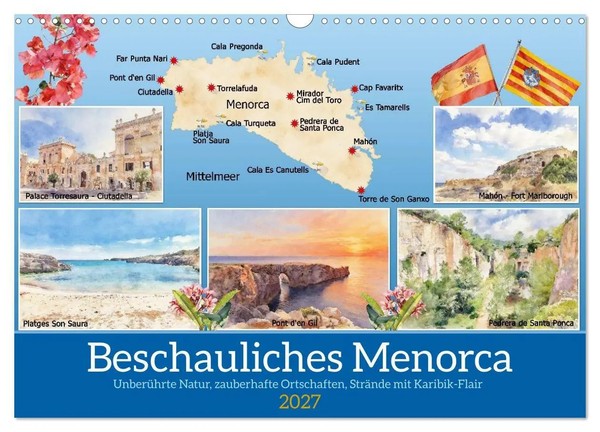 Claudia Kleemann | Beschauliches Menorca (Wandkalender 2027 DIN A3 Quer),...-image