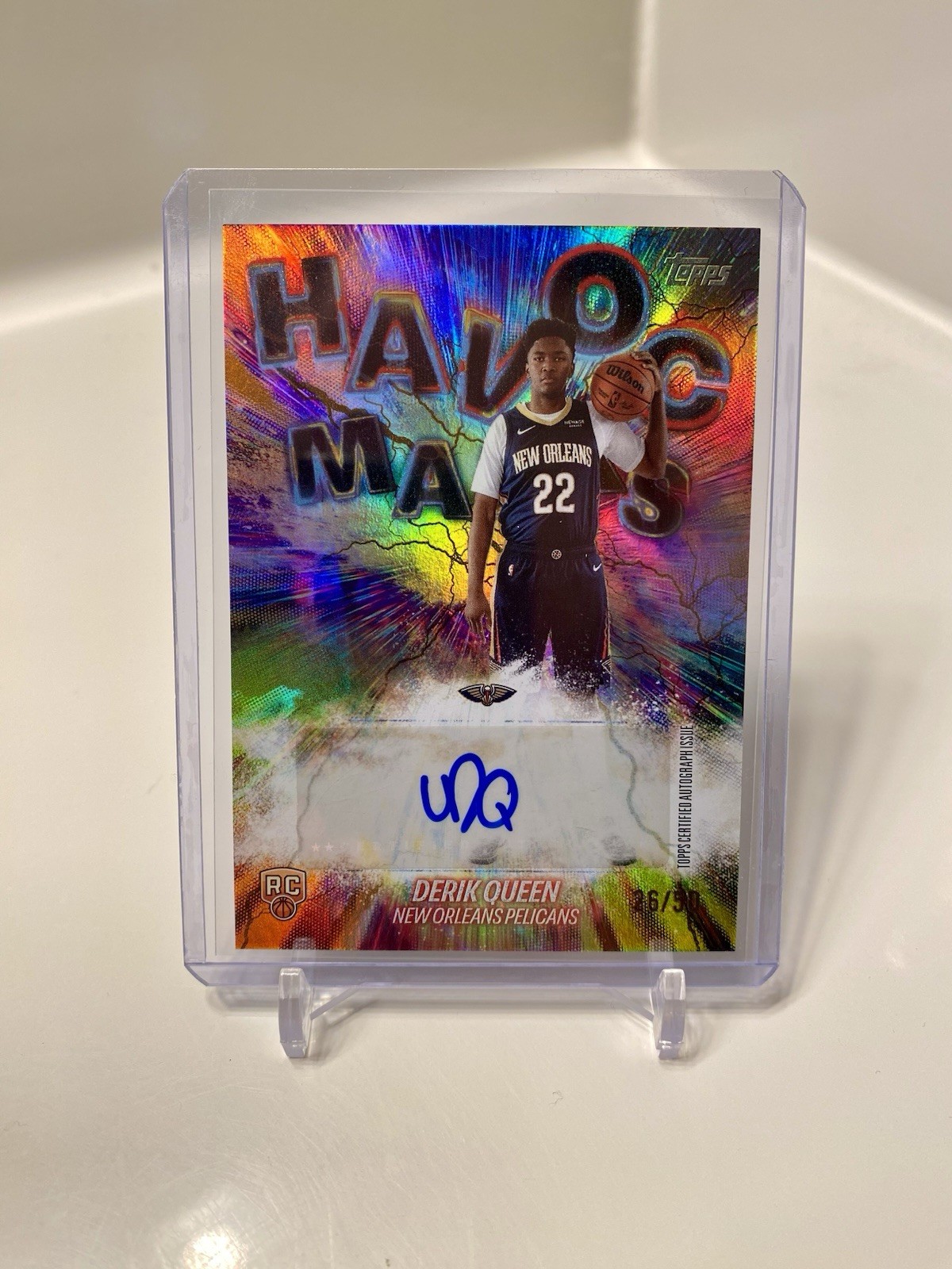 2025-26 Topps Basketball Derik Queen Havoc Marks Gold Rainbow /50 #HM-DQ Auto