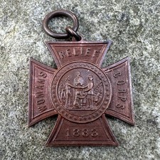 Original 1883 Guerra Civil de los Estados Unidos Mujeres Cuerpo de Socorro Cruz Medalla Cinta Insignia