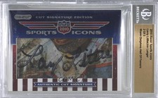 2010 Razor Sports Icons Cut Signature Edition Dual 2/5 Larry Little Auto HOF uk2