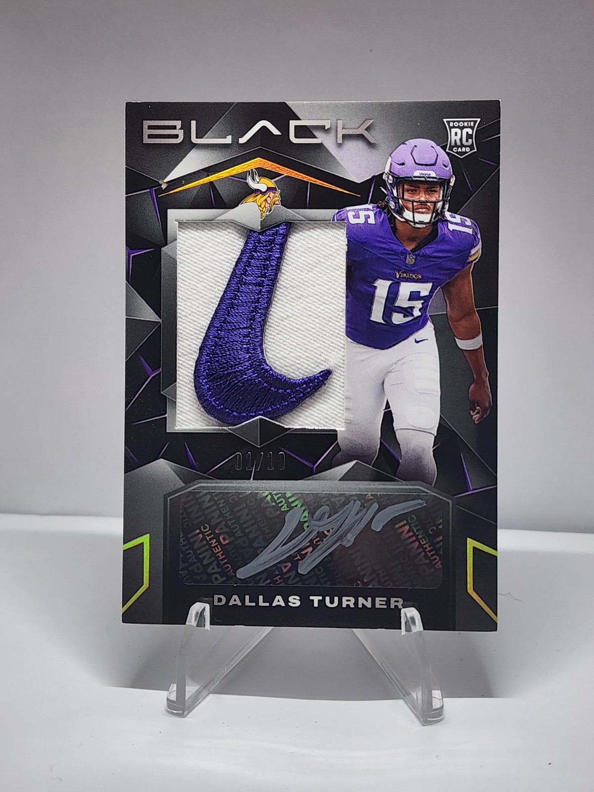 2024 Panini Black - Rookie Patch Autograph Dallas Turner #230 Gold!! 1/10!!! 🔥