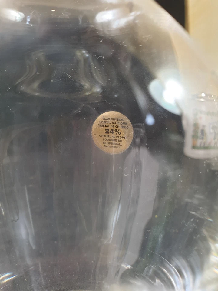 Vase RCR ROYAL CRYSTAL ROCK Cristallo AL Plomb 24%   ITALIA Metallmontierung - Bild 3 von 4