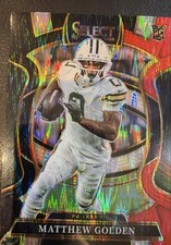 2025 Panini Select - Concourse Matthew Golden #66 Black & Red Shock Prizm (RC)