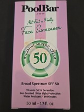 PoolBar Face Sunscreen SPF 50 Hydrating Mineral Cream New In Package C-07 