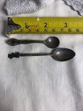 Antique Sterling Silver Spoons 6g* Lot of 2-Mexico & Sterling Pin Collectibles