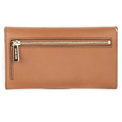 Michael Kors Jet Set Travel Large Trifold Leather Wallet (Luggage