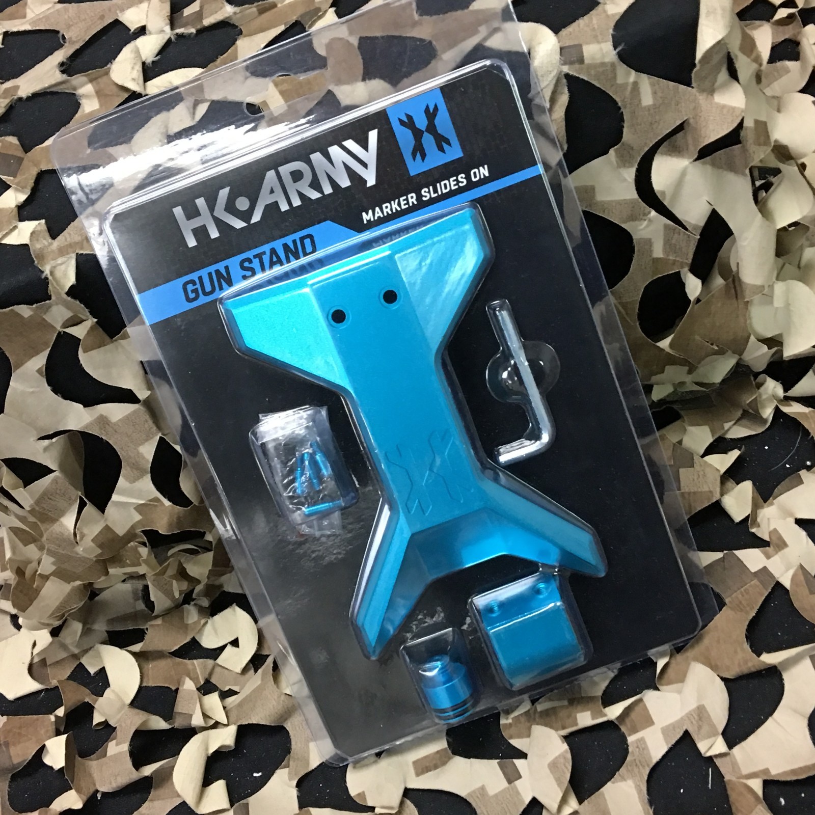 NEW HK Army Universal Paintball Metal Marker Gun Stand - Dust Blue