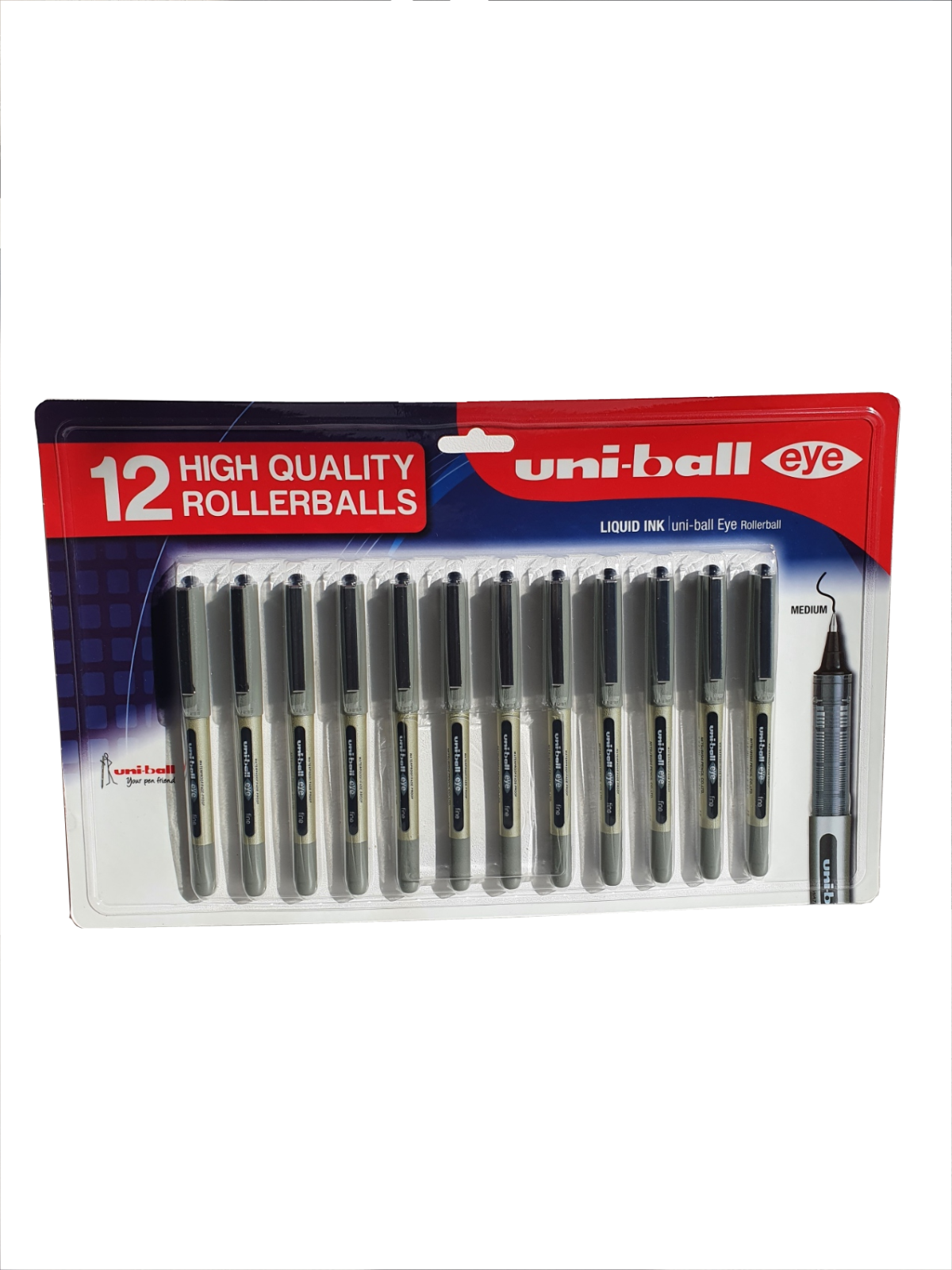 UniBall Eye Medium, 12 Pack High Quality Rollerball Rollerballs Pen