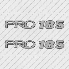 PRO CRAFT PRO 185 SILVER DECALS STICKERS 14" x 2" 2pcs.