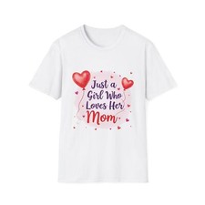 Camiseta Mom Love, Regalo para Hija, Regalo Día de la Madre, Camiseta Corazón, Unisex