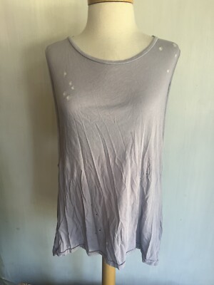 STATESIDE Official Women's Destroyed Lined Pima Cotton Sleeveless T-Shirt Large