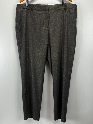NEW! Talbots High Waist Straight Dress Pants 22W Plus Wool Blend Metallic Thread