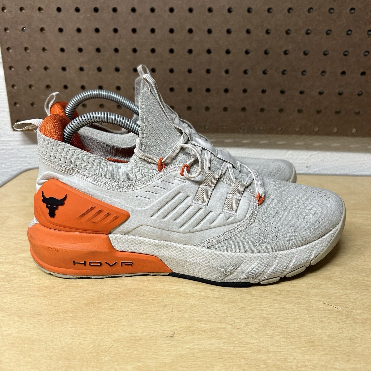 Under Armour Women’s Project Rock HOVR White/Orange Shoes Size 10