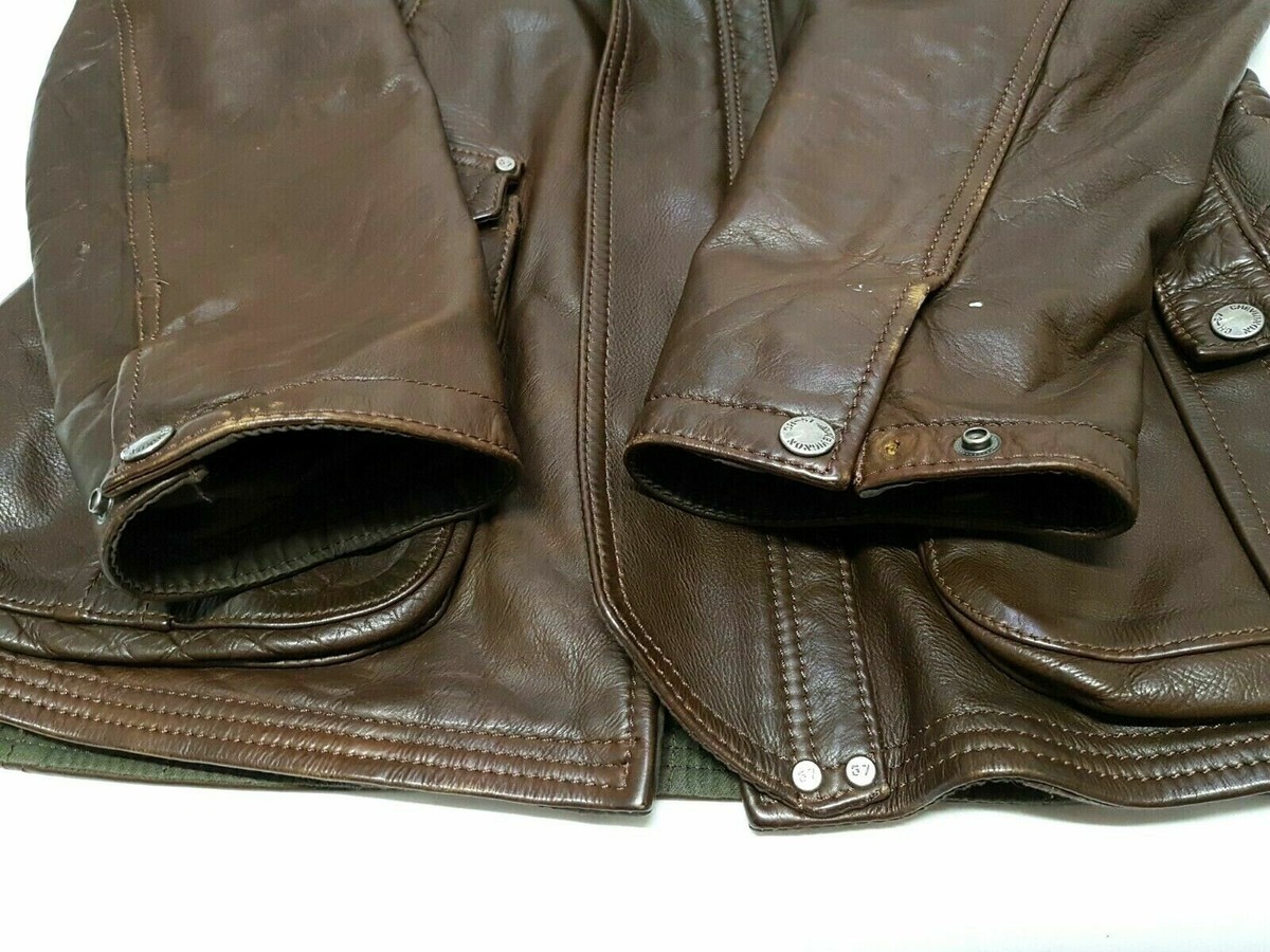 VINTAGE CHEVIGNON BROWN LEATHER FLIGHT BOMBER STYLE JACKET SIZE M