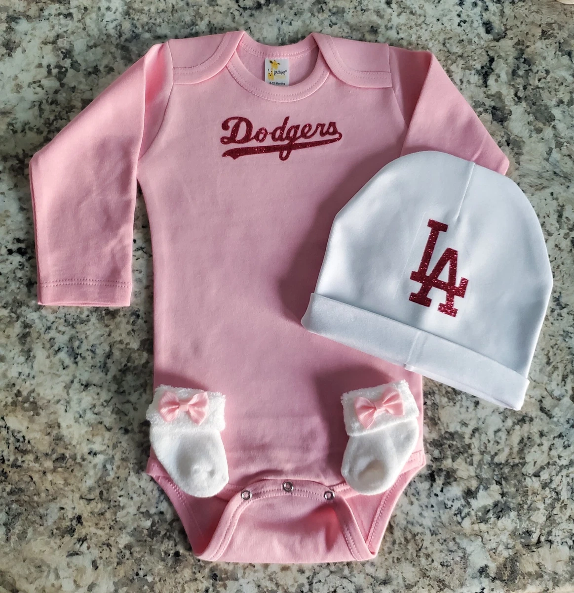 Dodgers pink infant/baby clothes Dodgers Baby gift girl Dodgers