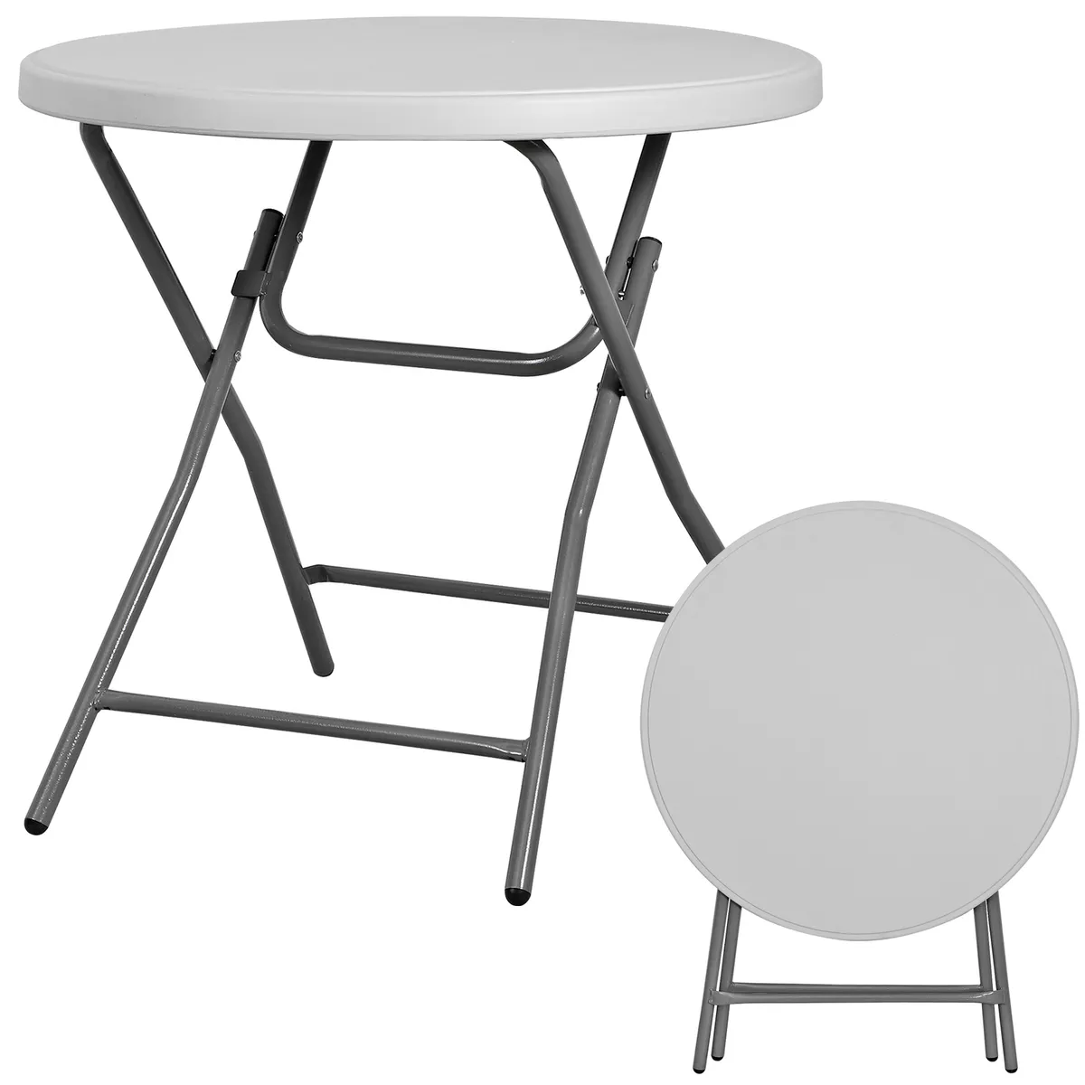 32 Dia Round Folding Table Waterproof Top Camping Table for Parties Picnic