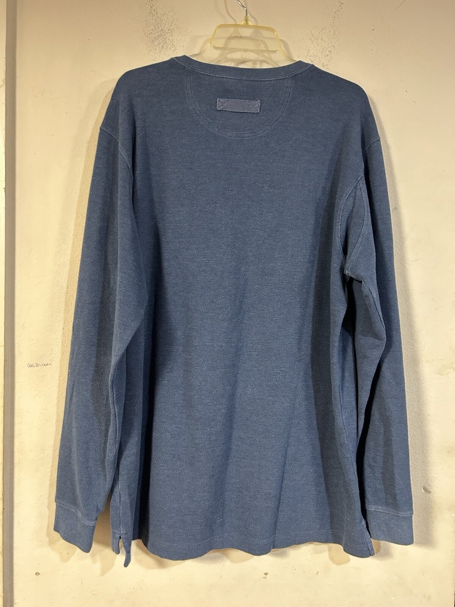 Chemise Henley Duluth Homme - 2XL - Bleu - Manches Longues - Maille Gaufrée - Thermique - Travail