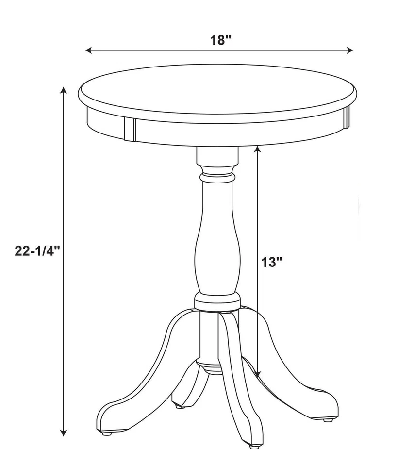 Mesa auxiliar redonda negra Powell Company Palmetto negra 18" con base de pedestal (36C) Foto 3 de 3