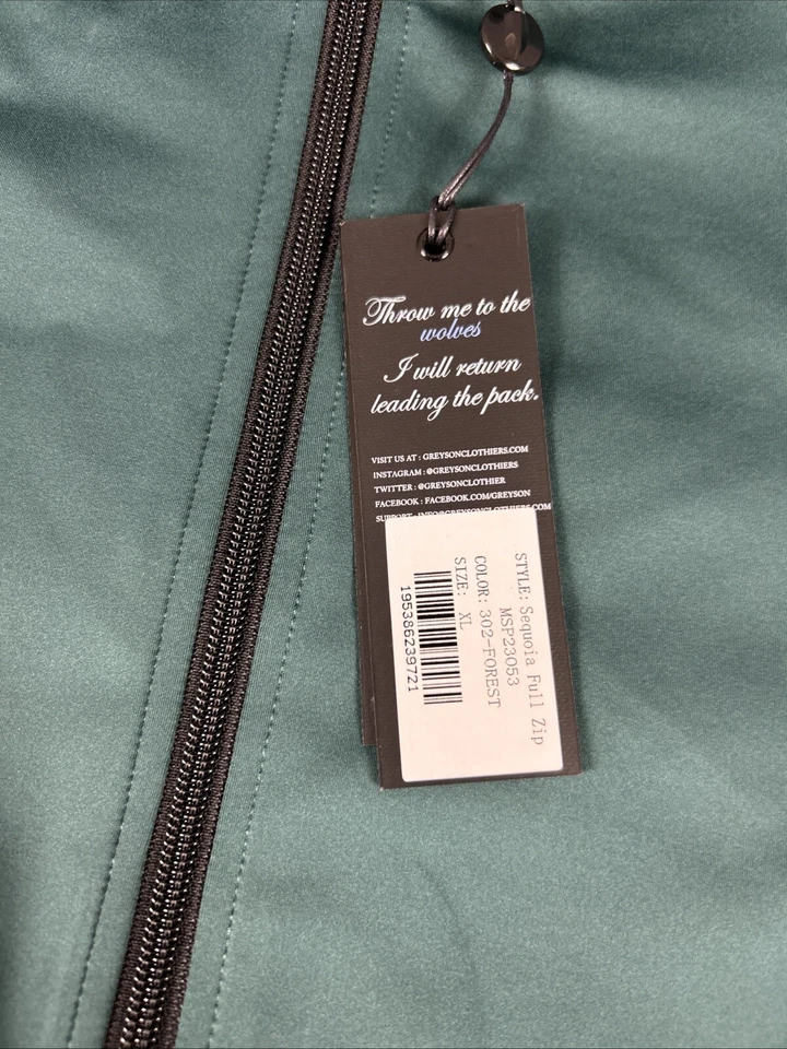 Greyson Golf Jacket Sequoia XL Forest Green Polyamide Cotton NWT MSRP $198 - Image 4 of 4