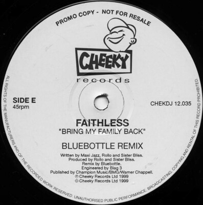FAITHLESS Bring My Family Back 12'' EP Vinyl UK MINT PROMO Robbie Rivera
