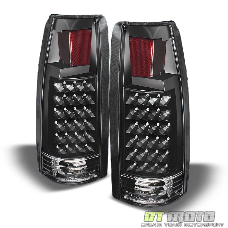 Black 1988-1998 chevy Silverado C/K Suburban Tahoe Sierra LED Tail Lights Lamps - Image 4 of 4
