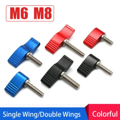 M6 M8 Flügelmutter Einzel/Doppel Flügel Daumen Schraube Aluminium Klemmschraube - Bild 1 von 4