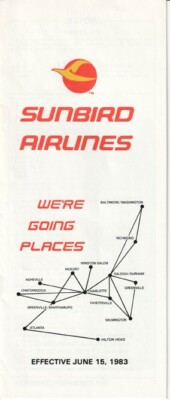 Sunbird Airlines timetable 1983/06/15
