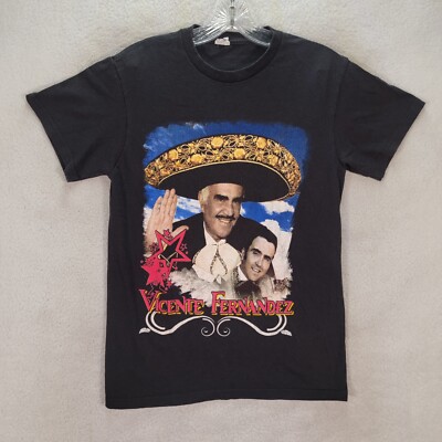 LOS 2 Vicente Fernandez Concert Tour Graphic Tee Fan Merch El Rey T Shirt Size S