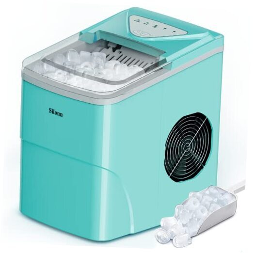 Countertop, 9 Cubes Ready in 6 Mins, 26lbs in 24Hrs, Self Green Ice Makers