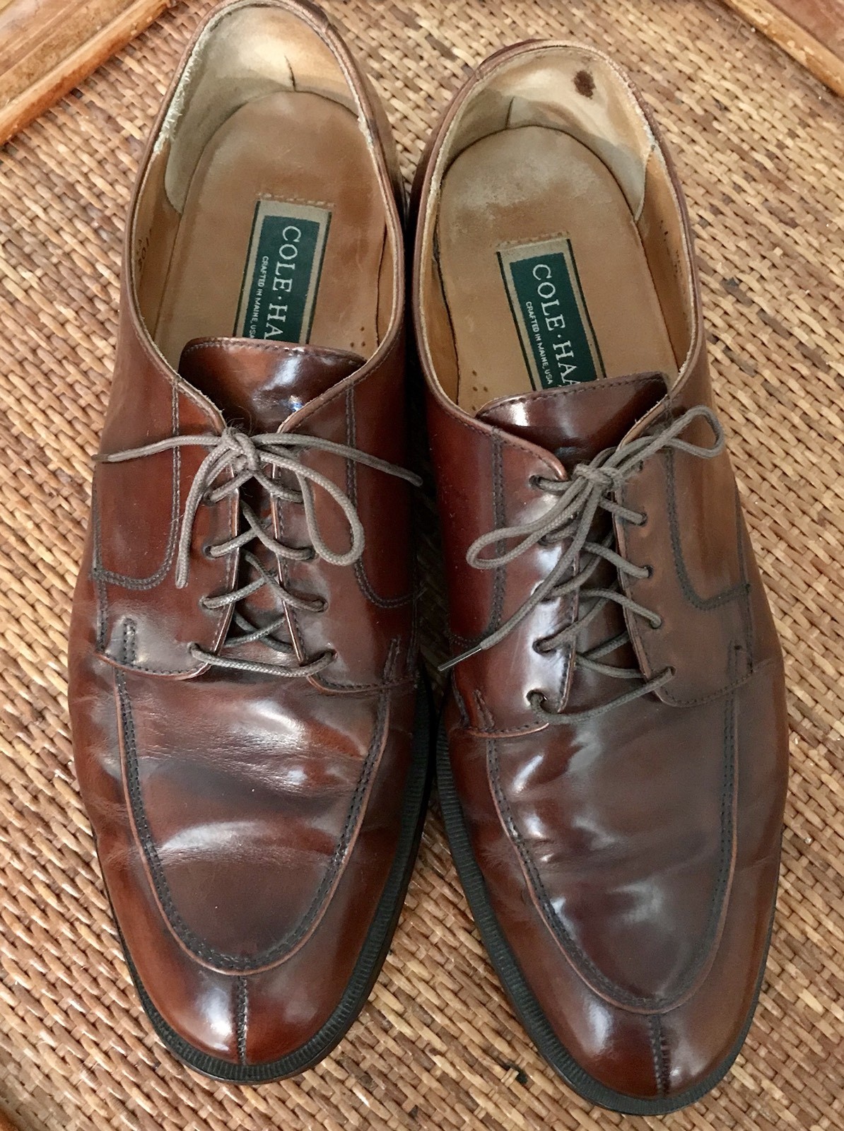 SAOLA Oxford Britishtan Cole Haan da uomo taglia 11 D marrone medio tutta pelle