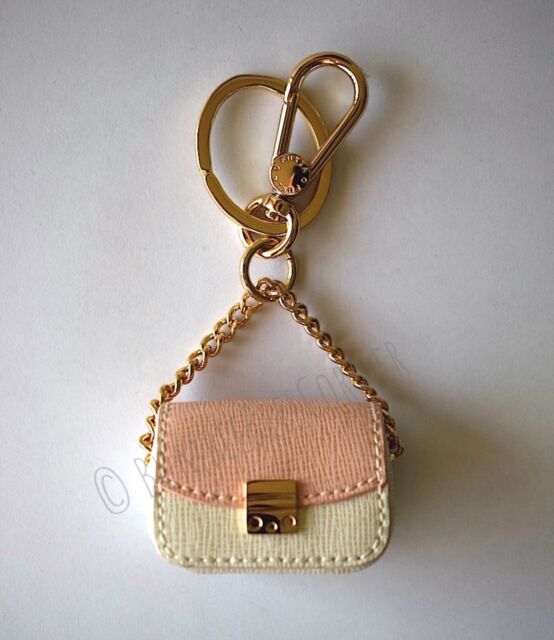 FURLA Miniature 'METROPOLIS' HandBag Saffiano Leather Charm Keychain