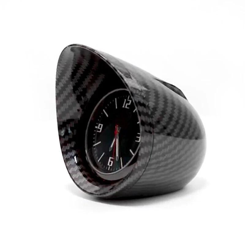 1PC Car Dashboard Clock Carbon Fiber Automotive Black Backlight Light Part - Image 4 of 4