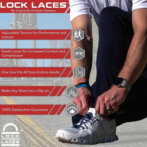 Lock Laces - Elastische Schnürsenkel ohne binden 1 Größe für Kinder Erwachsene zeitlos... - Bild 2 von 5