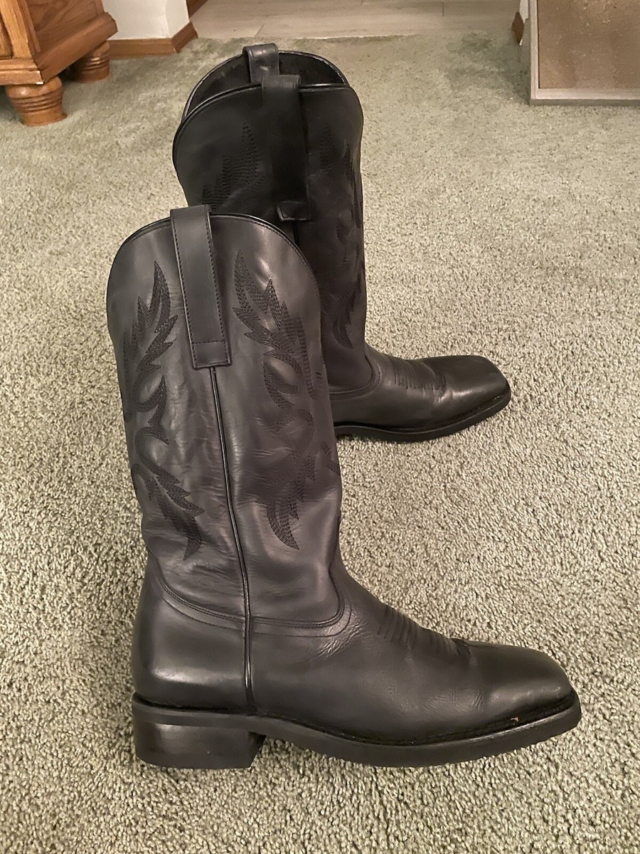 Masterson Boot Co. Black Leather Cowboy Boots Men's Size 10D