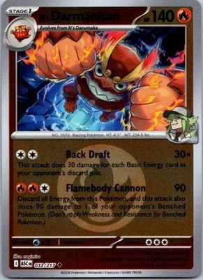 N's Darmanitan (Energy Symbol Pattern) Uncommon ME: Ascended Heroes 033/217 LP